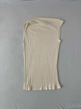 Theory Ribbed Boat Neck Tank Top Elegant Small